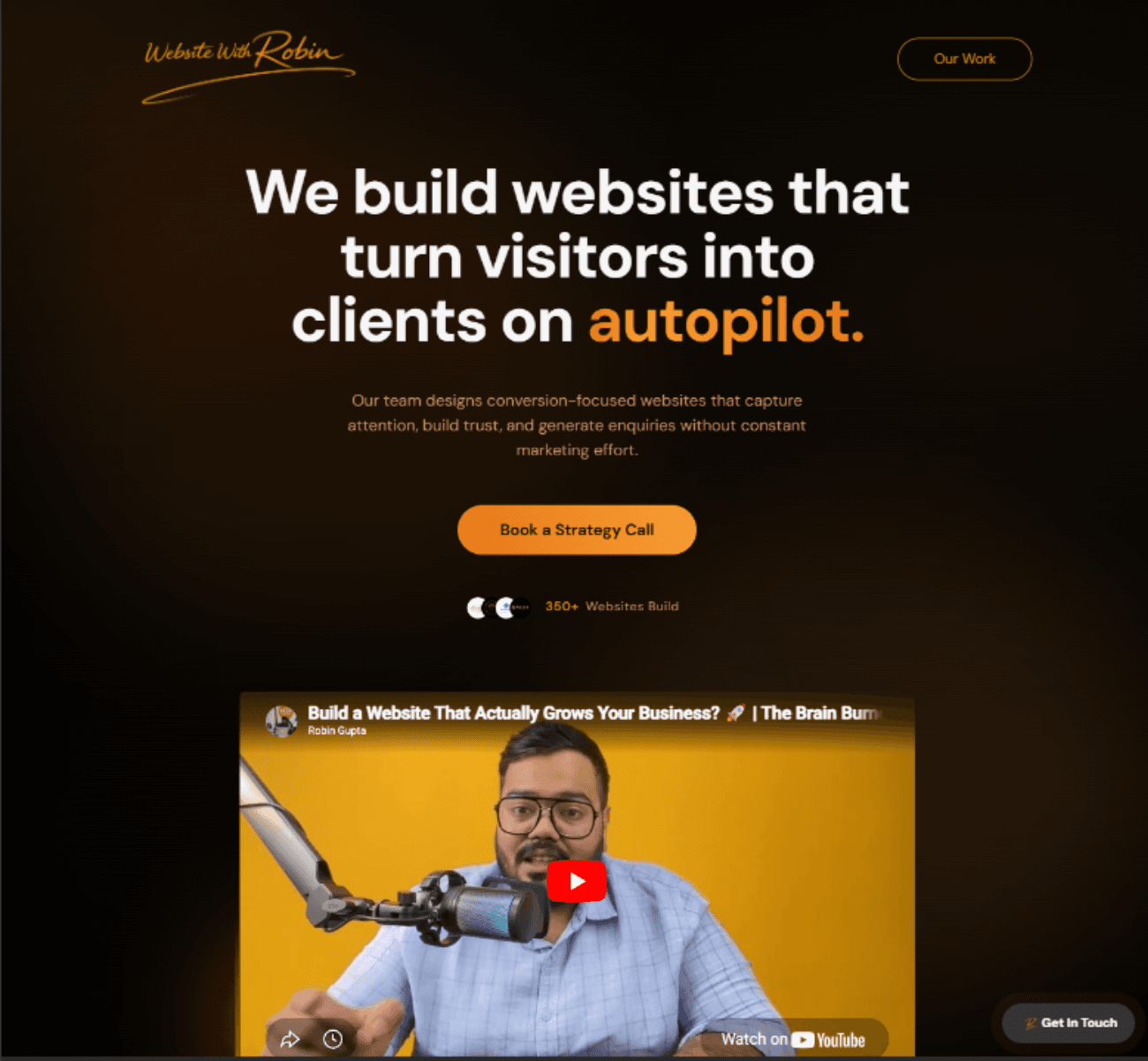 Website With Robin homepage preview