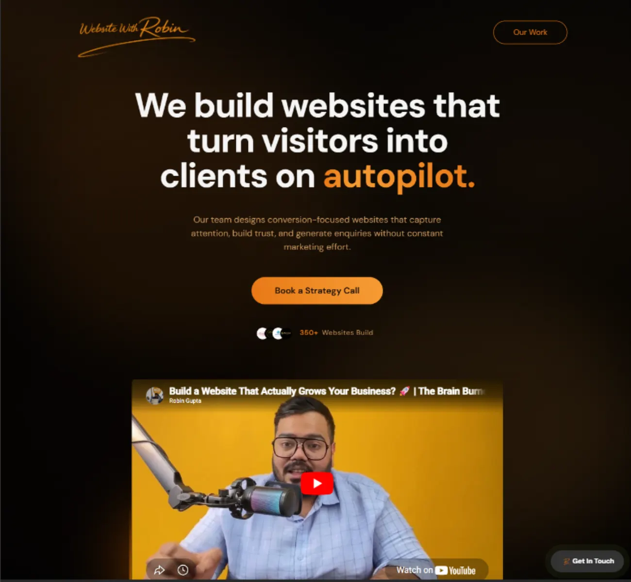 Website With Robin homepage preview