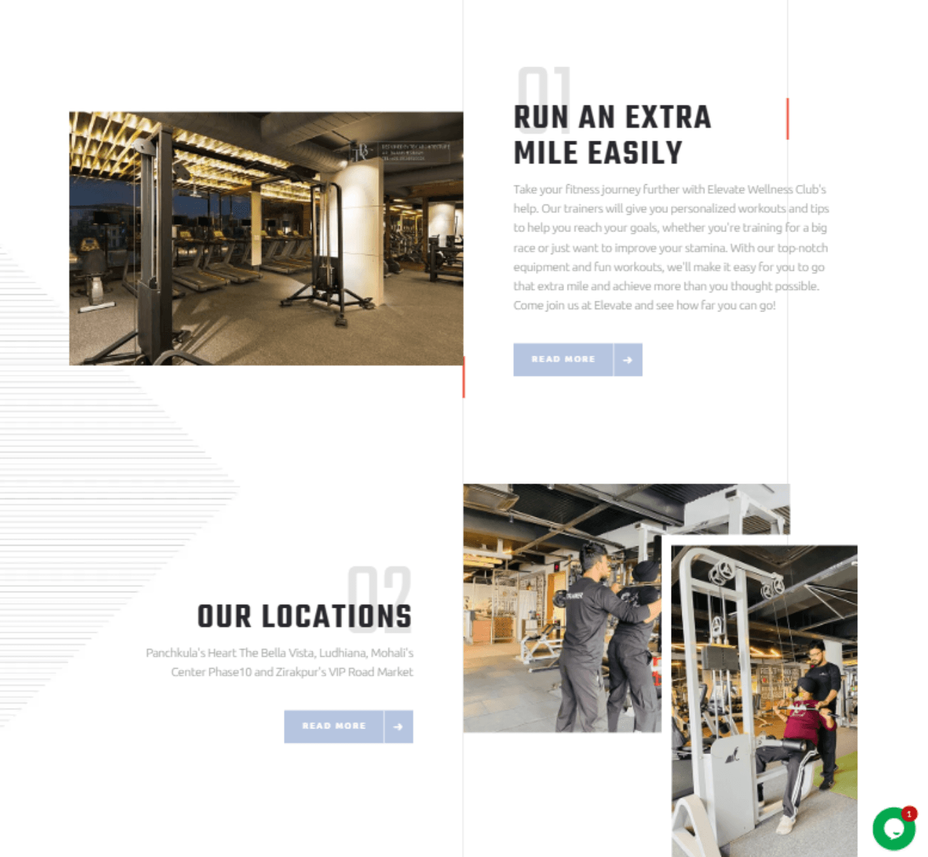 Elevate website landing section preview