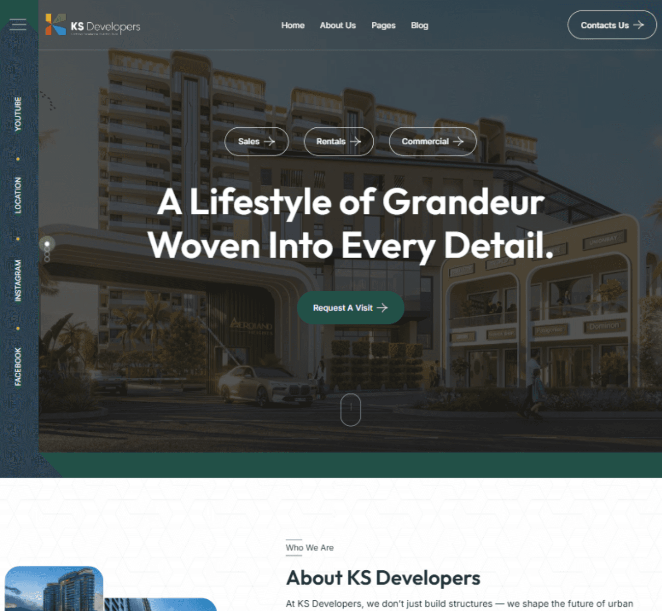 KS Developers website homepage preview