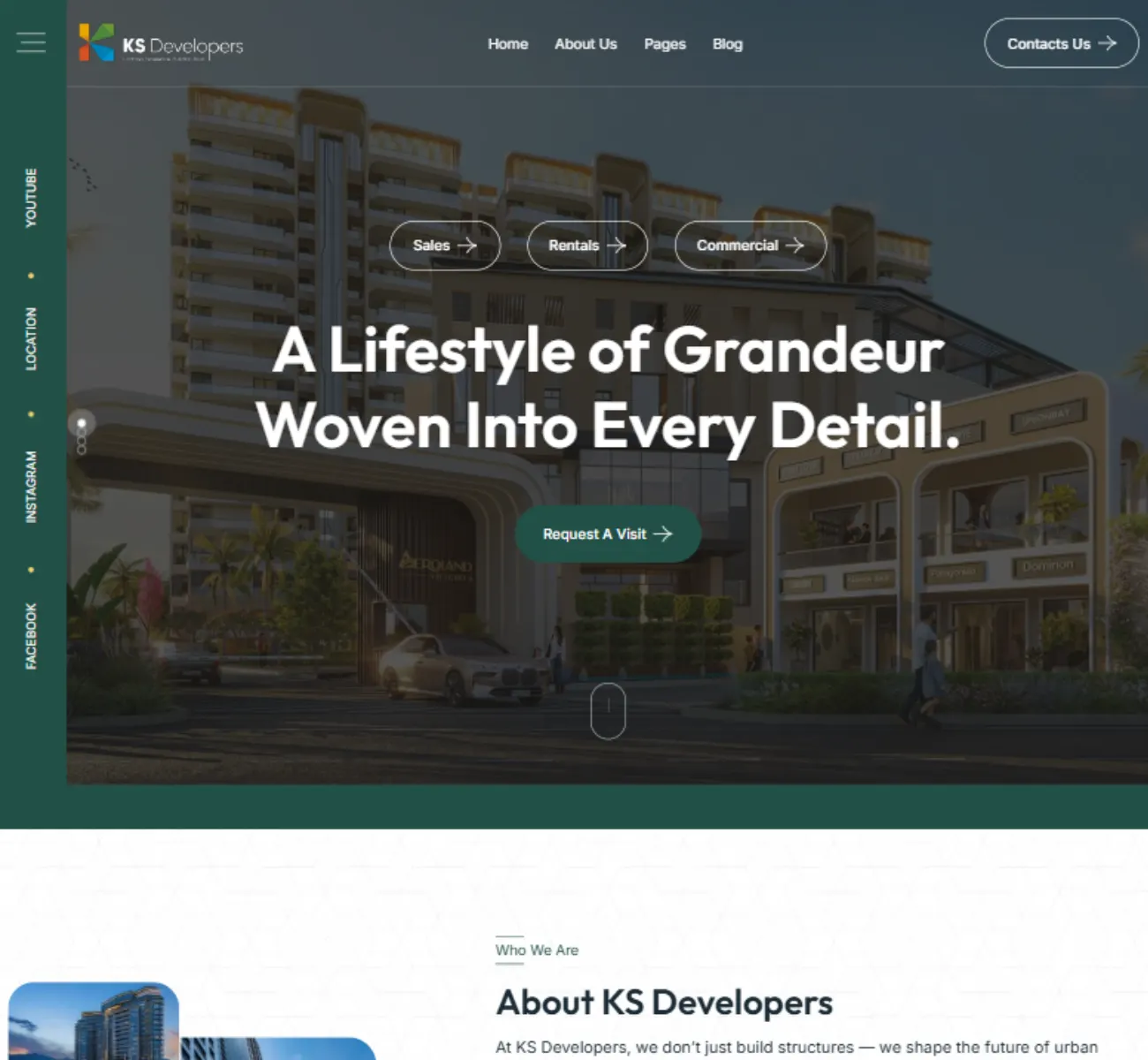 KS Developers website homepage preview