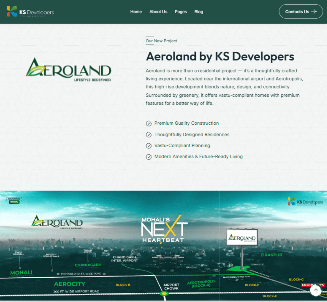 KS Developers website project page preview