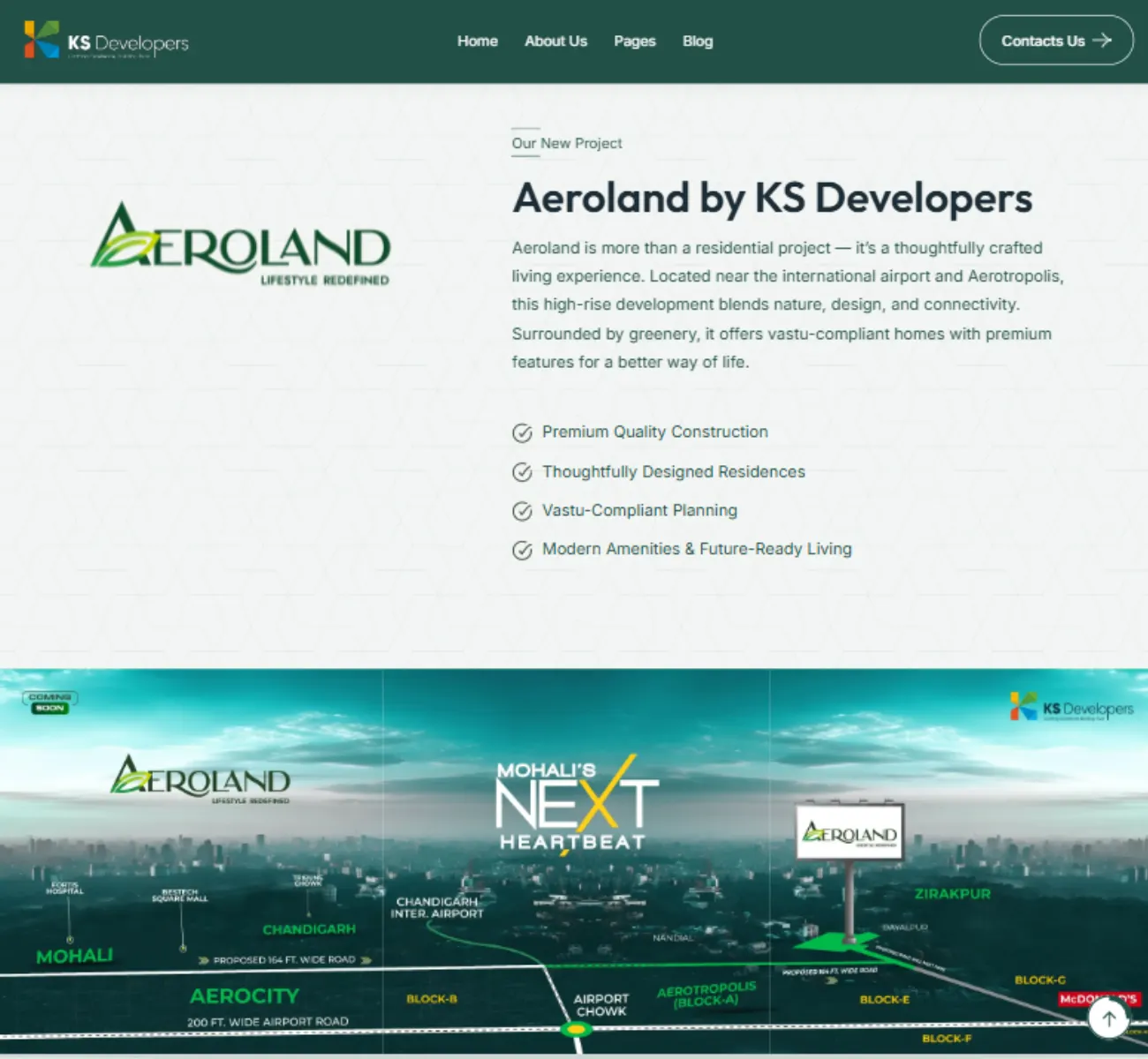 KS Developers website project page preview