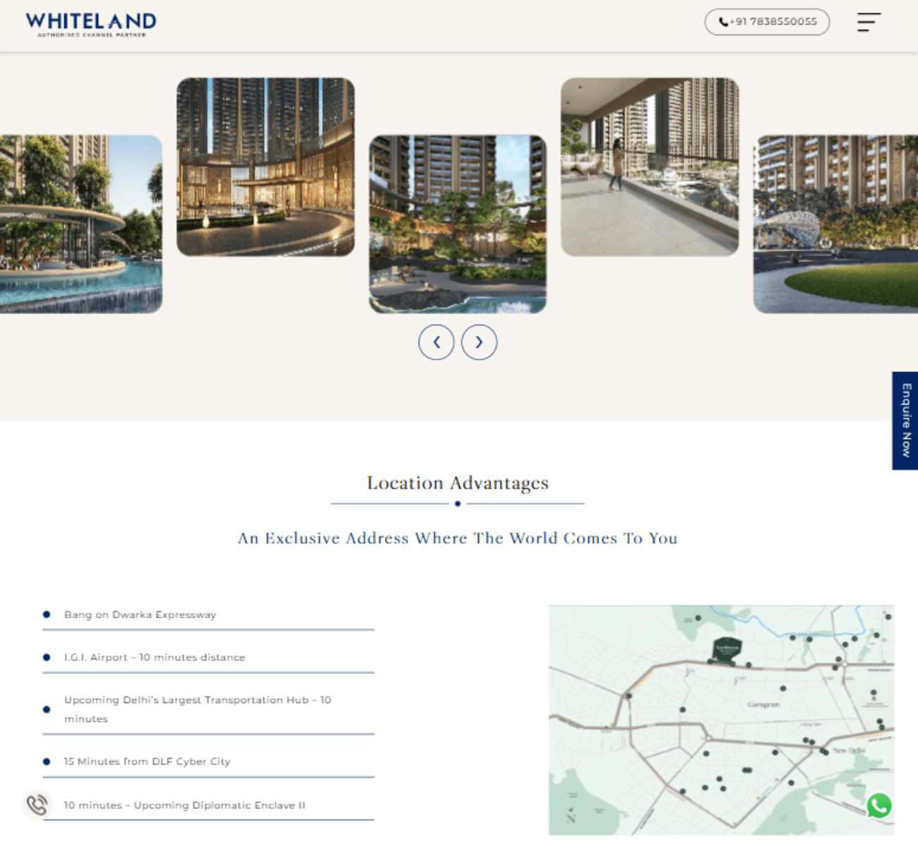 Whiteland real estate website detail page preview